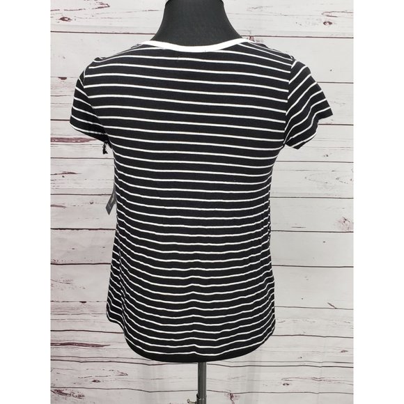 US Polo Assc  Black and White Size 10/12 Striped Tee‎ - Picture 2 of 7